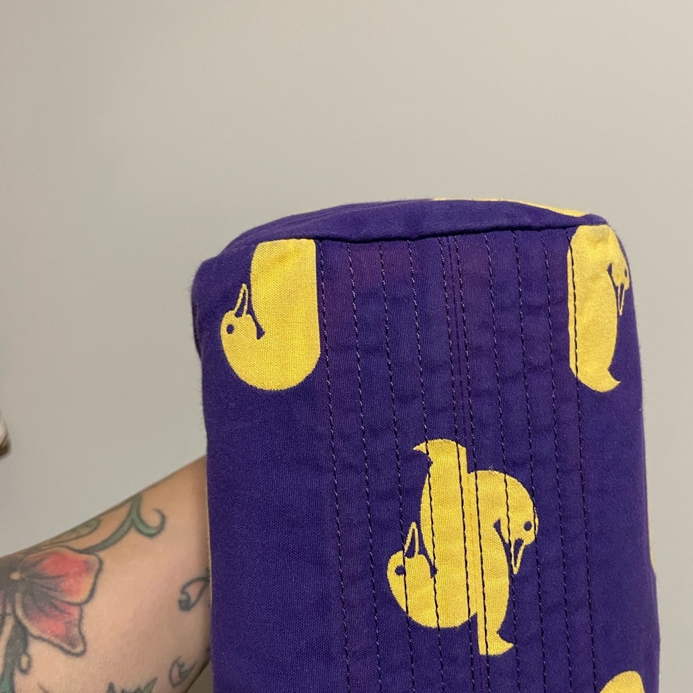 Dooney & Bourke Purple and Yellow Duck Print Shoulder Bag - Picture 3 of 11